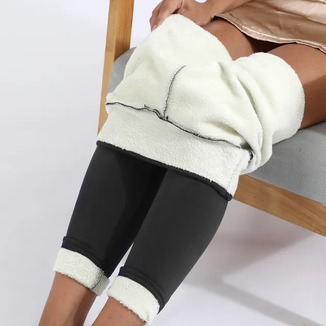 Winter Leggings Warm Thick High Stretch Lamb Cashmere Leggins Skinny Fitness Woman Pants Grey - Shop at LoveMi