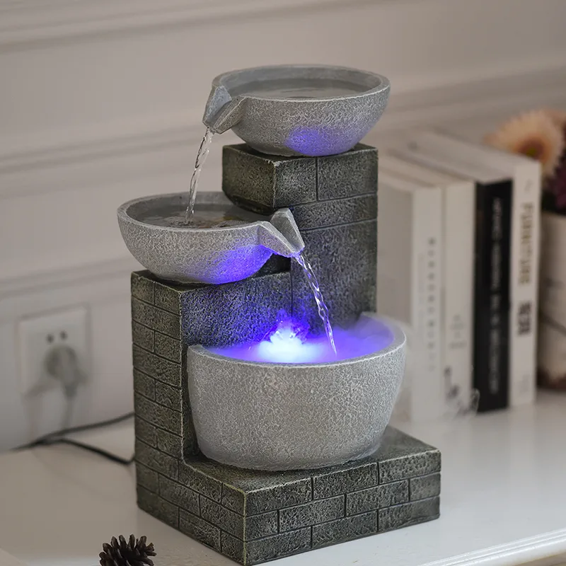 Modern Simple Desktop Fountain Humidifier Light Grey - Shop at LoveMi