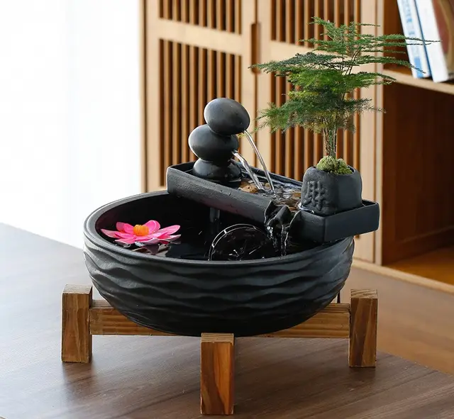 Office Desktop Water Fountain Decoration Black - Shop at LoveMi