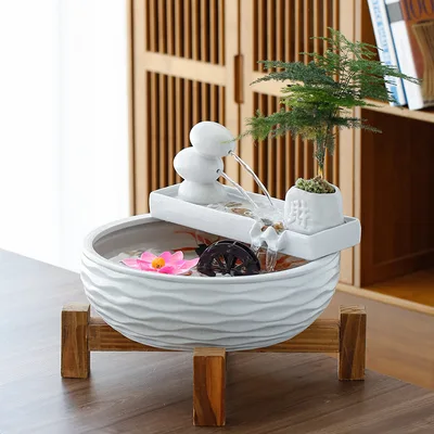 Office Desktop Water Fountain Decoration White - Shop at LoveMi