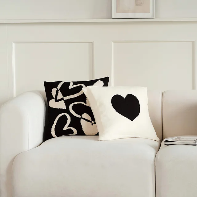 Cute Black And White Nordic Style Living Room Sofa Pillow Cushion With Core Pillow - Shop at LoveMi