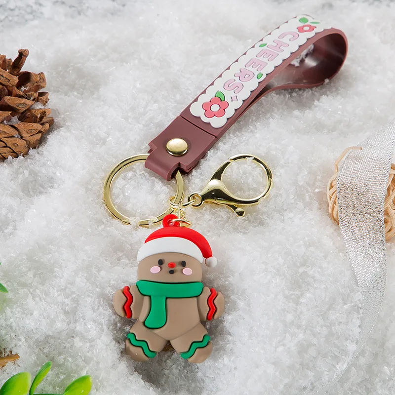 Santa Claus Elk Snowman Christmas Tree Key Pendant Red Hat Gingerbread Man - Shop at LoveMi
