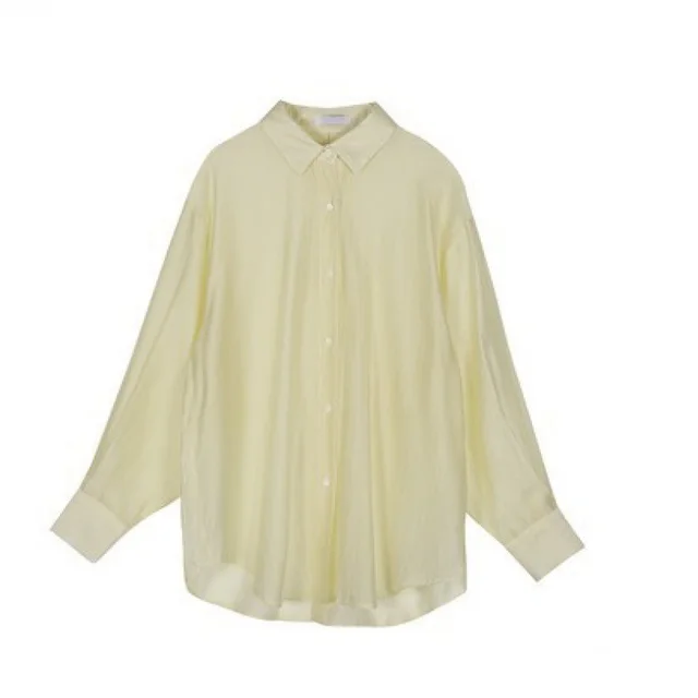 Shirt Sunscreen Blouse Female Heart Loose Yellow - Shop at LoveMi