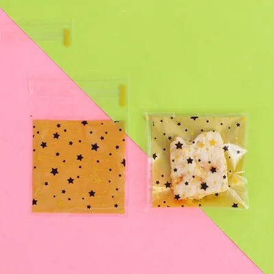 Christmas Old Man Sleigh Self adhesive Self sealing Cookie Packaging Bags Gold Bottom Pentagram - Shop at LoveMi