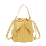 Bowknot Bucket Simple One Shoulder Handbag Fashion - Orange
