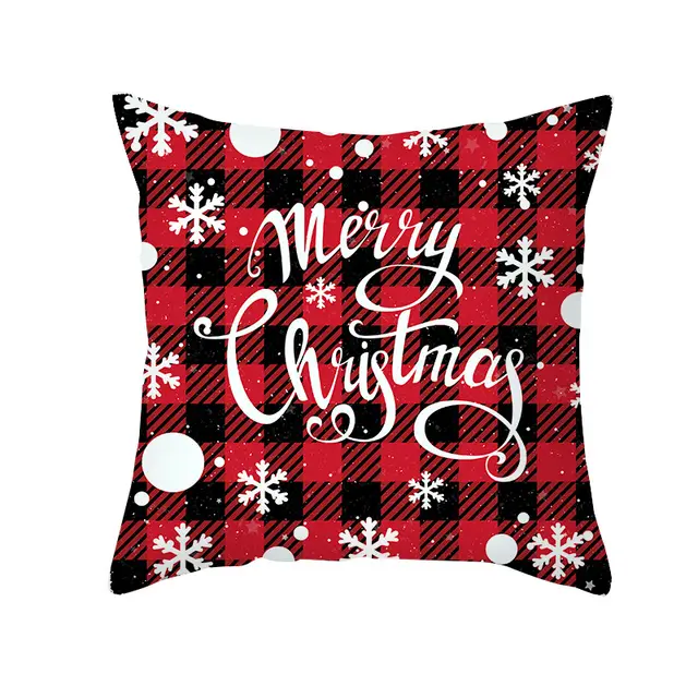Red Plaid Christmas Pillow Cover Peach Skin Fabric Sofa Cushion Cover Tpr3023 - Shop at LoveMi