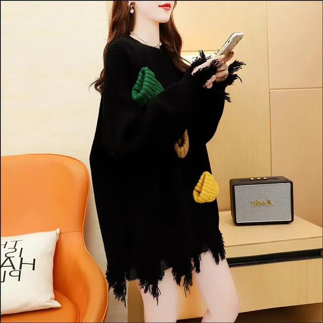 Christmas Sweater New Fashionable Loose Size Women's Black - Shop at LoveMi