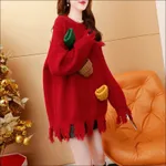 Christmas Sweater New Fashionable Loose Size Women's - Red