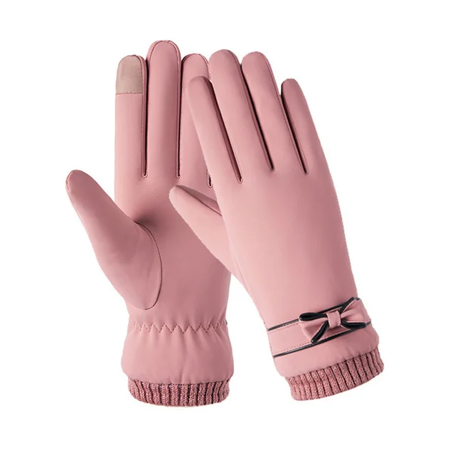 Gloves Women's Skin feeling Fabric Soft And Windproof Pink - Shop at LoveMi