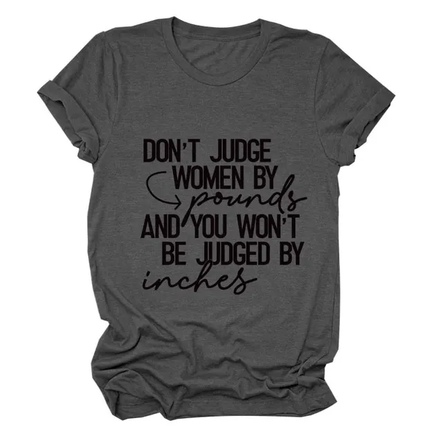 Summer Letter Fashion Women's Short Sleeve Underpinning T shirt Dark Grey Black Font - Shop at LoveMi