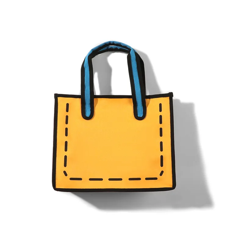 Fashion Trend With Solid Color Portable Tote Bag Yellow - Shop at LoveMi