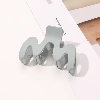 Frosted M shape Shark Retro Temperament Hair Clip Light Blue - Shop at LoveMi