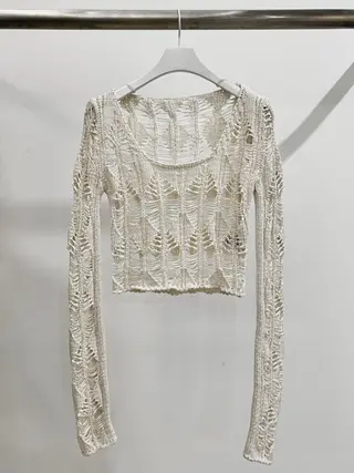 Knitted Knitted Sweater With Short Pullover - White