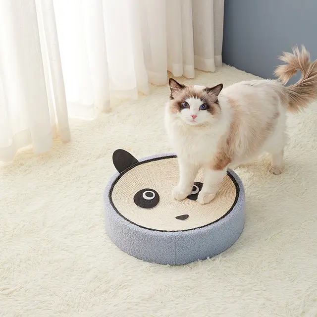 Cat Scratch Board Big Cat Toy Corrugated Cat Paper Bowl With Cardboard Bowl Grinding Claw Cat Sleeping Bed Blue - Shop at LoveMi