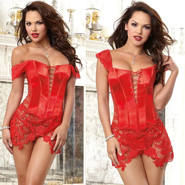 Leather Corset One piece Court Girl Red - Shop at LoveMi