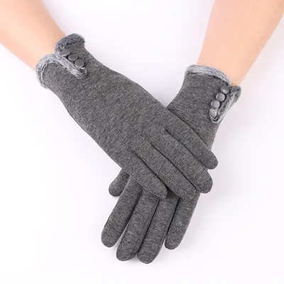 Women's Warm Winter Gloves With Non Down Touch Screen Grey - Shop at LoveMi