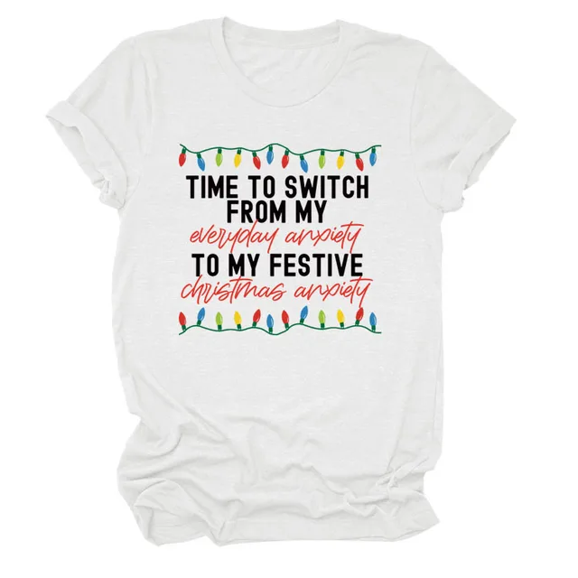 Pattern Printing Casual Short sleeved T shirt Women's Tops White Black Color - Shop at LoveMi