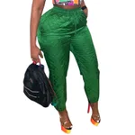 Warm Cotton Trousers With Drawstring Elasticated Waist Trousers - Green