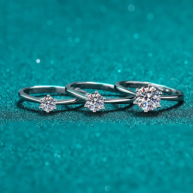 Moissanite 925 Sterling Silver Plated Ring Girl No.13 - Shop at LoveMi