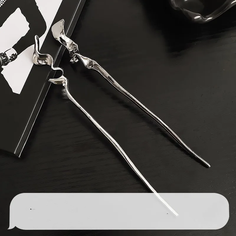 Simple And Modern Metal Hairpin Indifferent And High end Silver - Shop at LoveMi