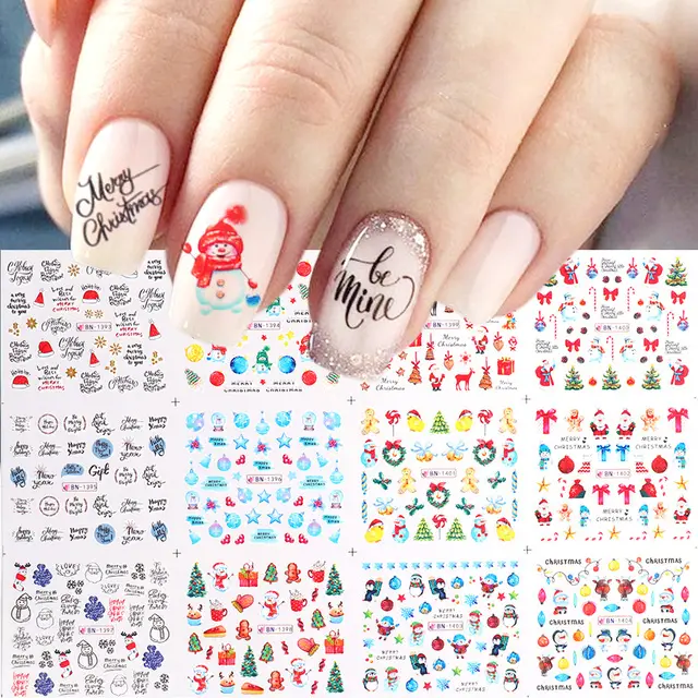 Cute Christmas Nail Stickers Cartoon Animal Design Pen Bn1393Or1404 - Shop at LoveMi