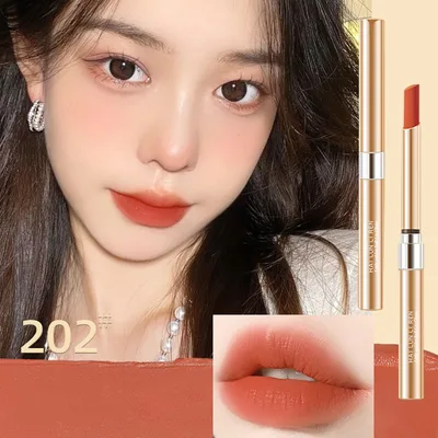 High Color Velvet Bright Aluminum Tube Student Lipstick Orange Coffee Milk Cat - Shop at LoveMi