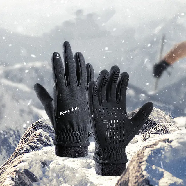 Anti Splash Thickened Ski Touch Screen Gloves Black - Shop at LoveMi