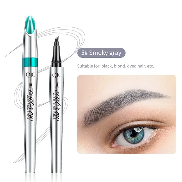 Four Prong Liquid Eyebrow Pencil Waterproof And Sweat Proof Makeup And Color Display Smoky Grey - Shop at LoveMi