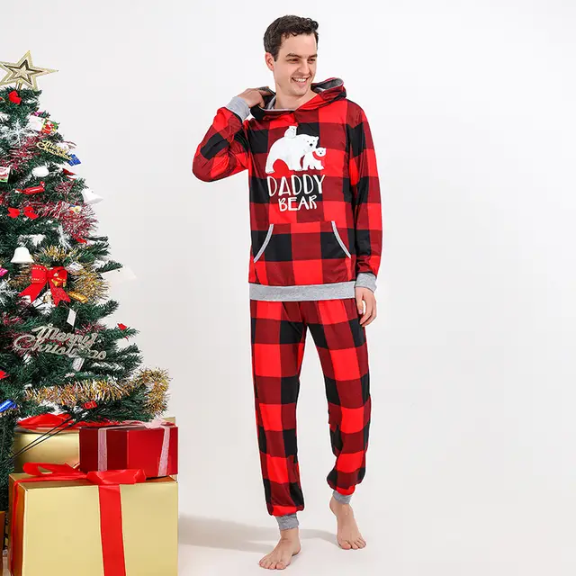 Family Faux Fur Christmas Print Parent child Pajamas Set Red - Shop at LoveMi