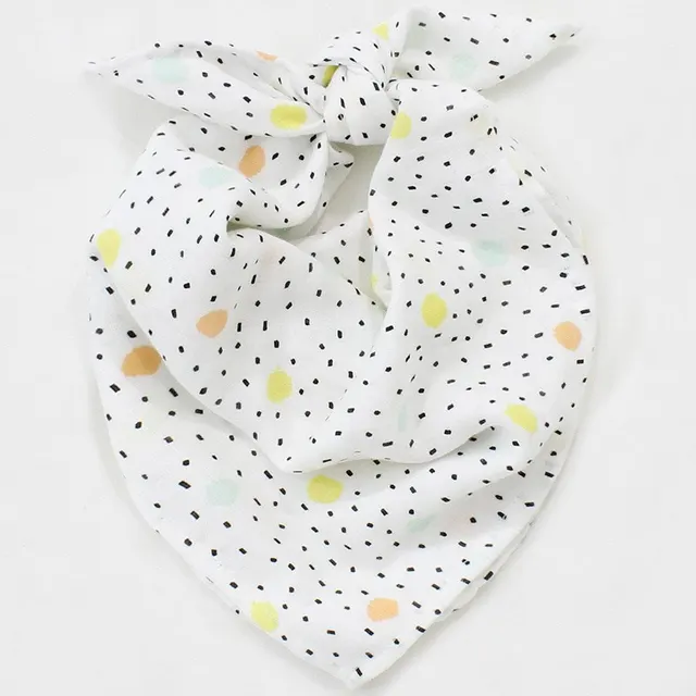 Double Layer Bamboo Cotton Gauze Small Square Towel Dots - Shop at LoveMi