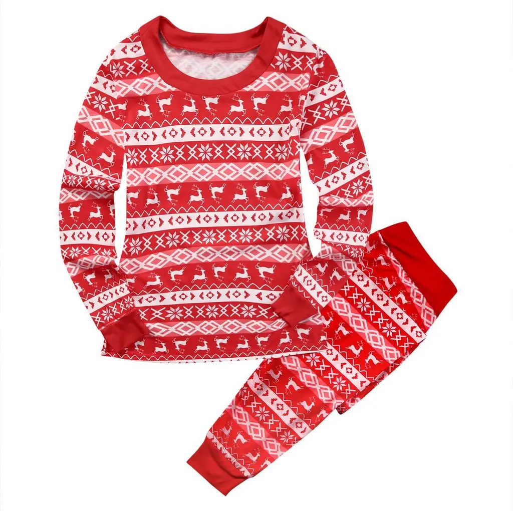 Christmas Parent-child Printed Loungewear Pajamas Set - Red