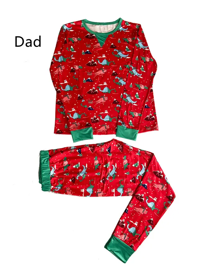 Christmas Printed Parent child Long Sleeved Pajama Suit Dad S - Shop at LoveMi