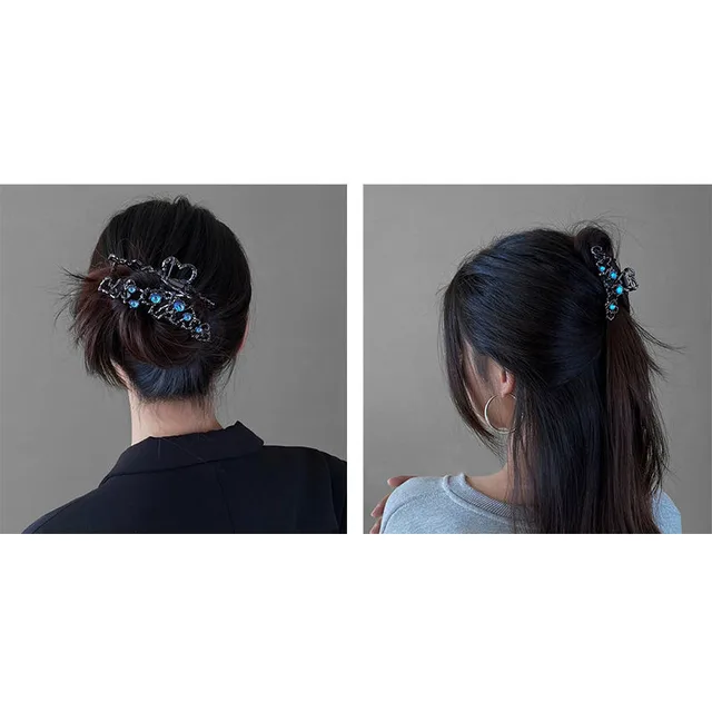 Metal Hairpin Female Summer Design Back Of The Head Large Gun Blacksmall Gun Blac - Shop at LoveMi