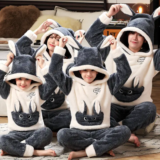 A Family Of Three Coral Plush Housewear Suit Children12 - Shop at LoveMi