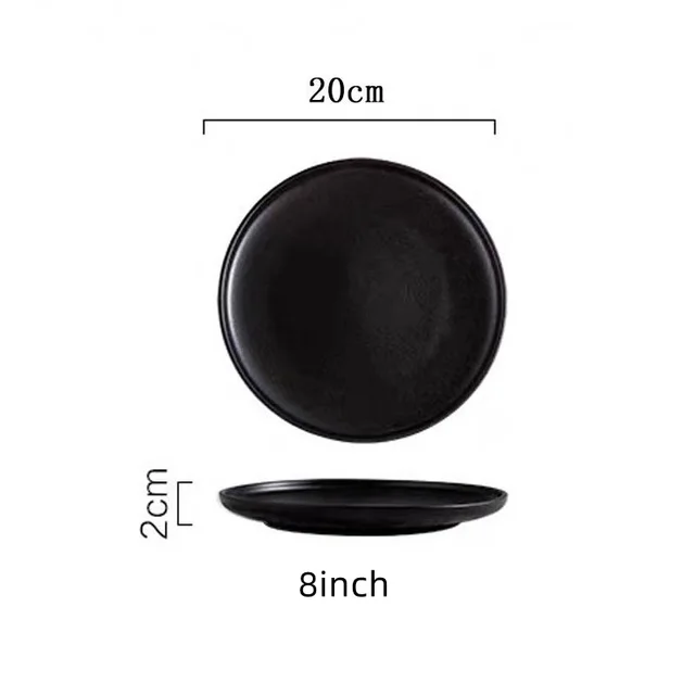 Home Fashion Simple Solid Color Western Dinner Plate Bright Face Plate - Shop at LoveMi