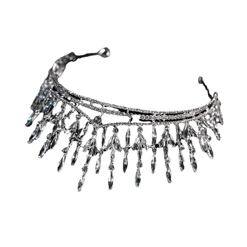 Shooting Wedding Dress With Makeup Headdress Super Beautiful Crown Crown - G4297Silver