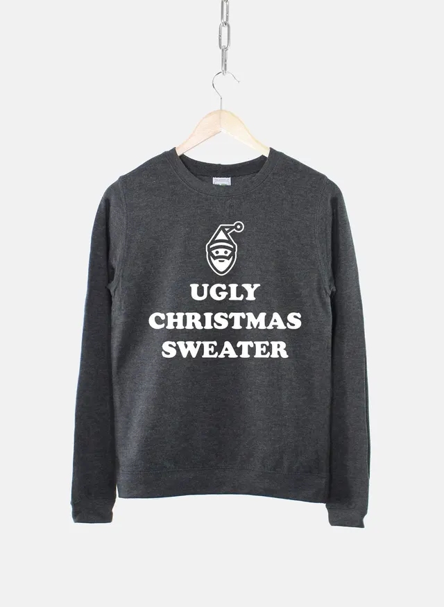 Women's Ugly Christmas Sweater Sweatshirt Bah Humbug Funny Black - Shop at LoveMi