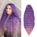 European And American Russian Chemical Fiber Wigs - Purple Pink