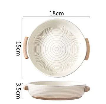 Thread Double Ear Disc Vintage Japanese Coarse Ceramics Beige - Shop at LoveMi
