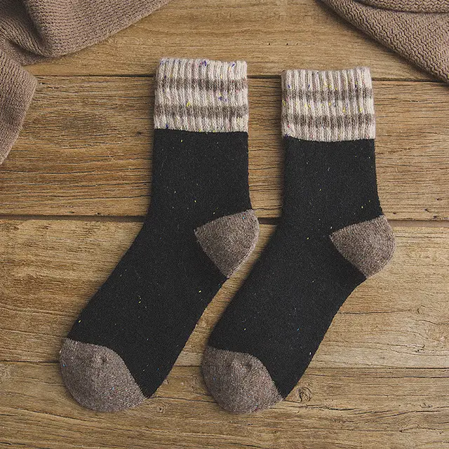 Thickened Warm Terry Female Wool Socks Black - Shop at LoveMi
