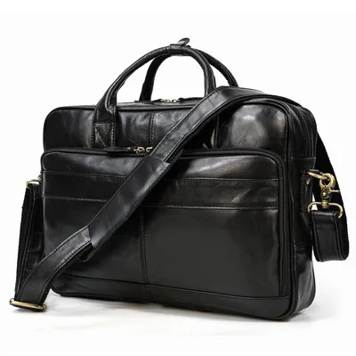 Men's Fashion Personality Leather Business Briefcase Black - Shop at LoveMi