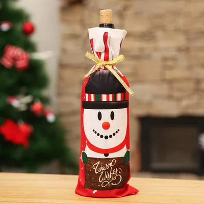 New Christmas Decorations Wine Gift Box Table Supplies Snowman - Shop at LoveMi