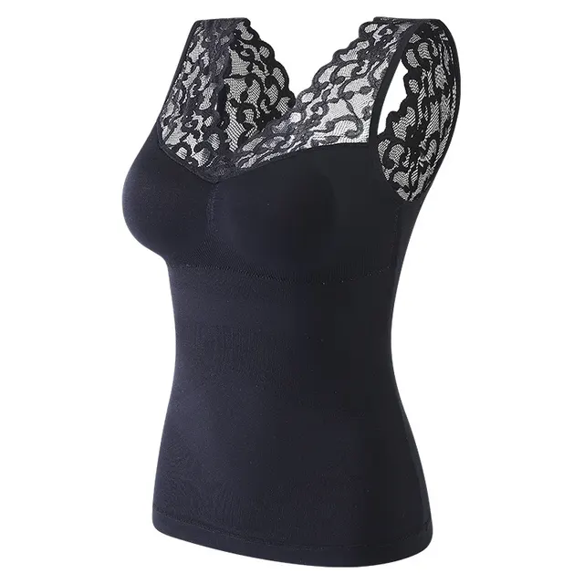The New Warm Undershirt Female Sense Lace Bottoming Top Black - Shop at LoveMi