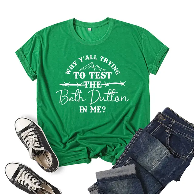 Try Why Y'all Trying To Test Printed Short Sleeve Round Neck T shirt Green - Shop at LoveMi