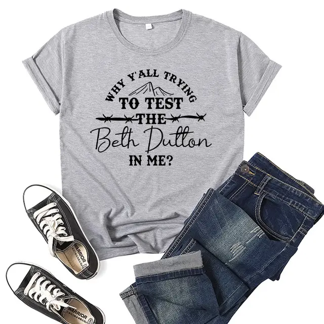 Try Why Y'all Trying To Test Printed Short Sleeve Round Neck T shirt Grey - Shop at LoveMi