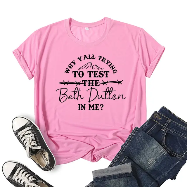 Try Why Y'all Trying To Test Printed Short Sleeve Round Neck T shirt Pink - Shop at LoveMi