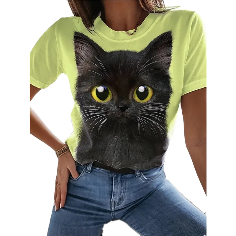 Top Cat T shirt Short Sleeve Casual Women's Round neck Cat Series1 Xxs - Shop at LoveMi