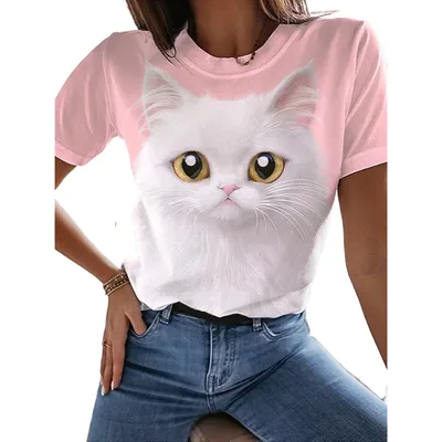 Top Cat T shirt Short Sleeve Casual Women's Round neck Cat Series3 4Xl - Shop at LoveMi
