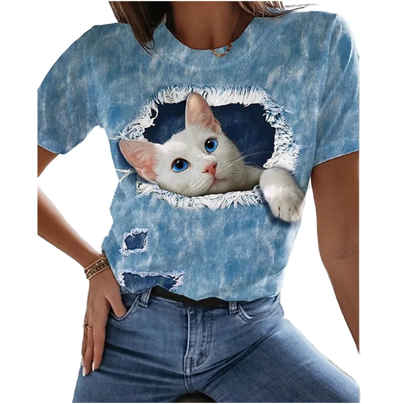 Top Cat T shirt Short Sleeve Casual Women's Round neck Cat Series5 4Xl - Shop at LoveMi