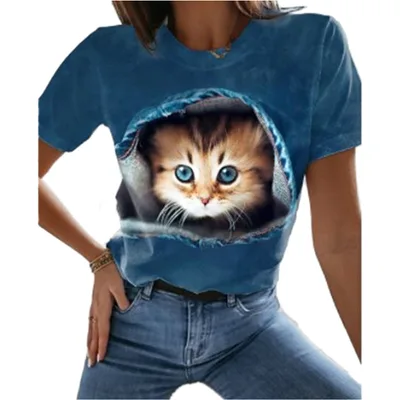 Top Cat T shirt Short Sleeve Casual Women's Round neck Cat Series6 Xxxl - Shop at LoveMi